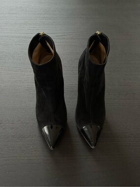 Manolo Blahnik Black Cap Toe Boots